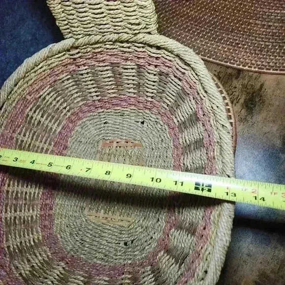 Beautiful Handmade Large Wood/Rope Grass Weave Basket Rustic Natural - Picture 5 of 8